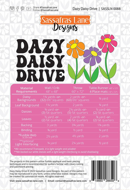 Dazy Daisy Drive Quilt Pattern - Everything Fabric