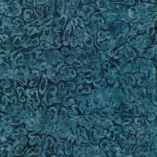 Del Mar Batik - Blue Curls - Everything Fabric