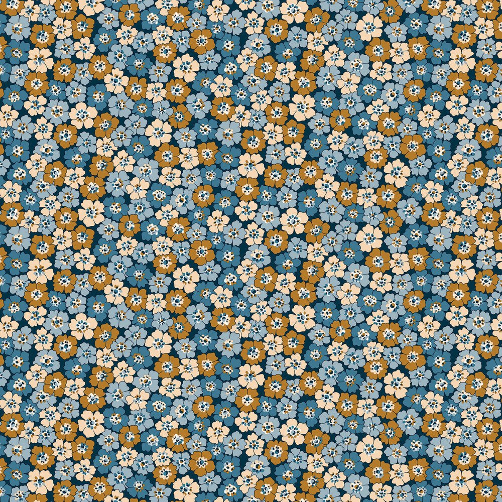 Denim Florals - Spring Flourish B - Everything Fabric