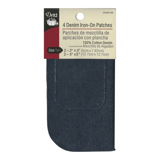 Denim Iron-On Patches Dark Blue - Everything Fabric