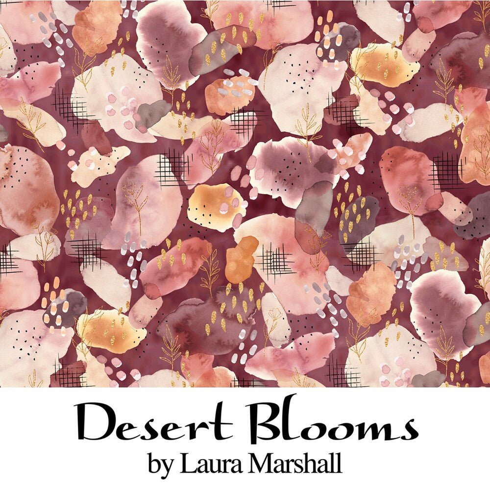 Desert Bloom Fat Quarter Bundle 15pc incl panel - Everything Fabric