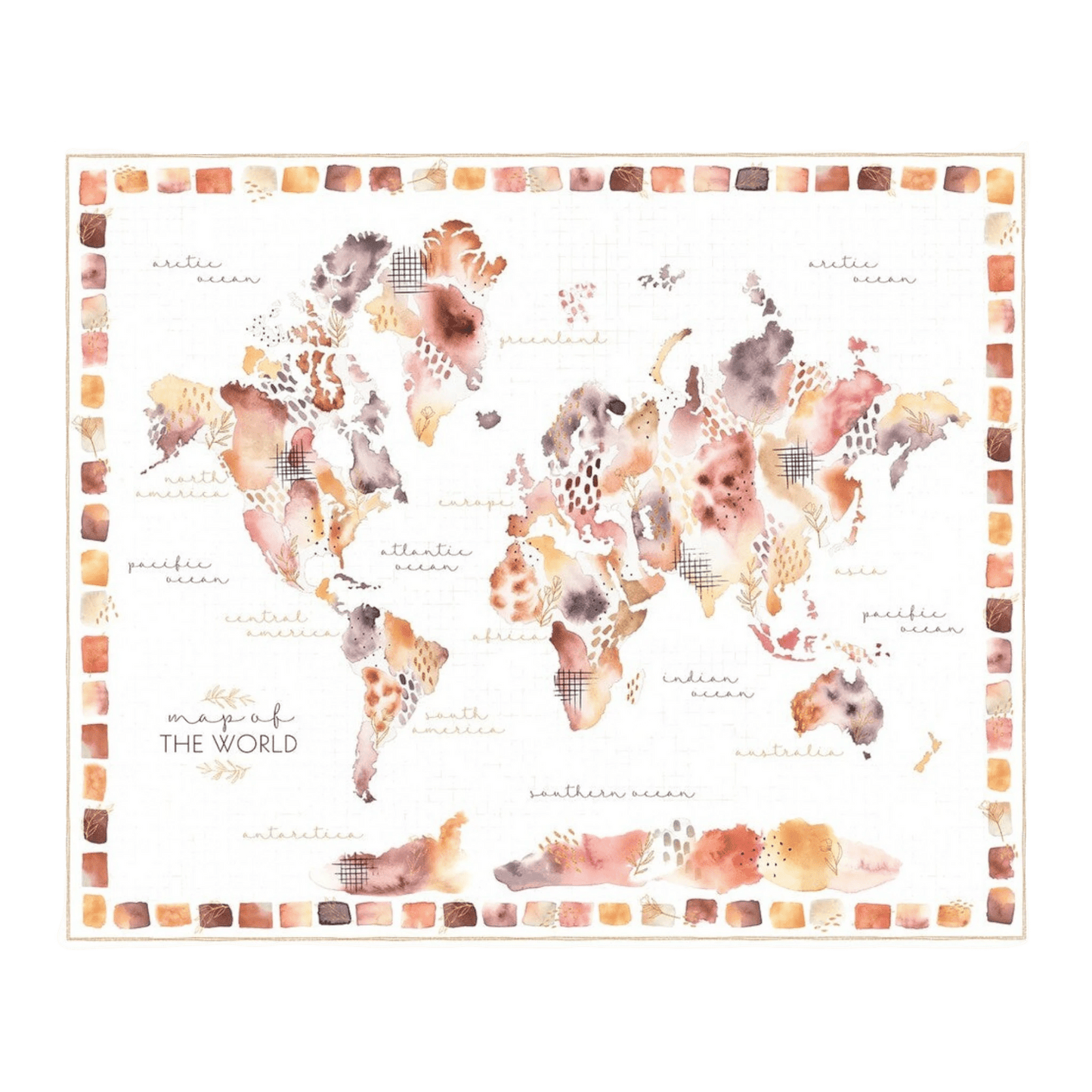 Desert Bloom Map Panel - Everything Fabric