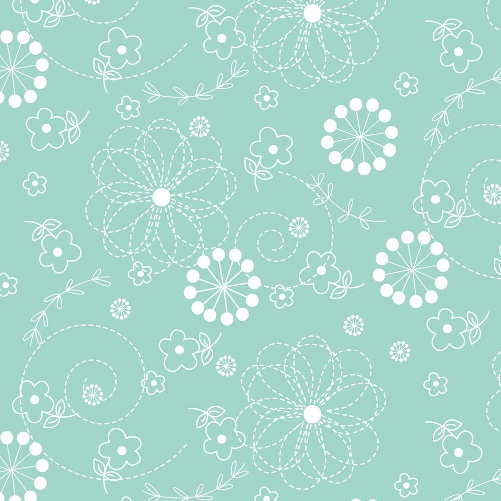 Doodles - TEAL - Everything Fabric