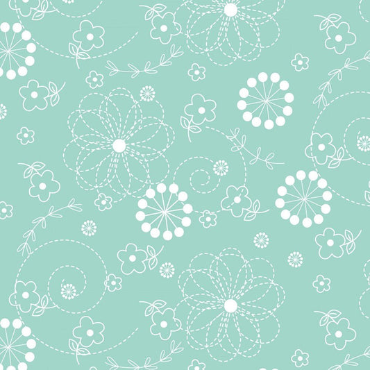 Doodles - TEAL - Everything Fabric