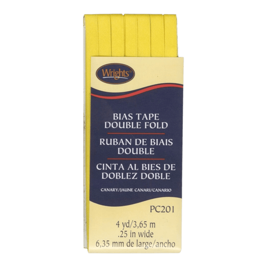 Double Fold Bias Tape - Canary - Everything Fabric