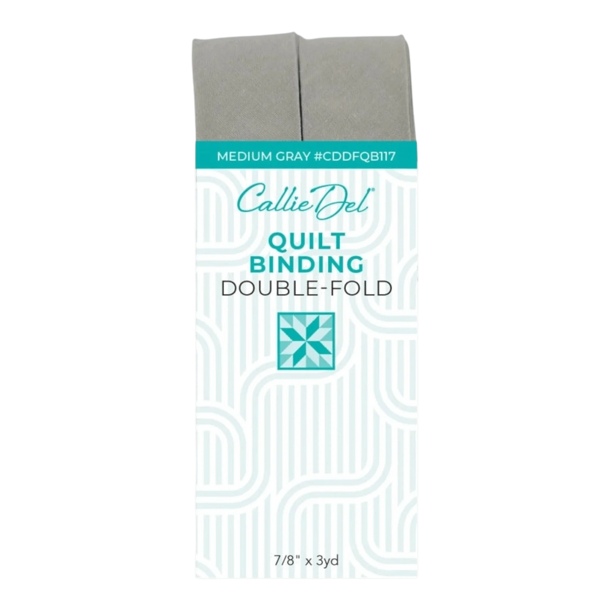 Callie Del Double Fold Quilt Binding - Medium Grey