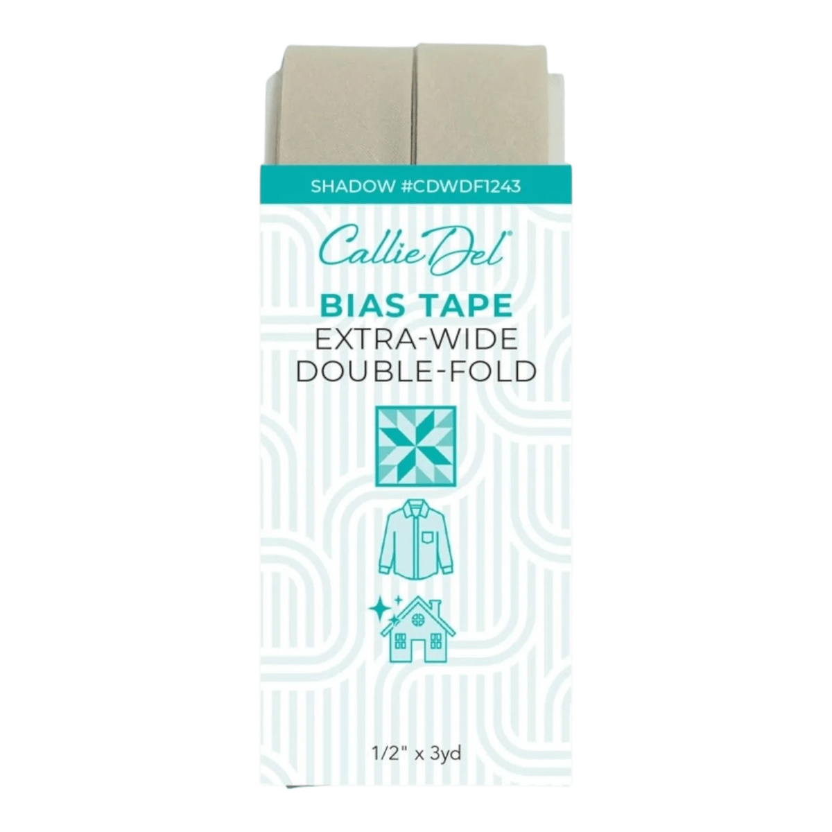 Callie Del Double Fold Quilt Binding - Shadow
