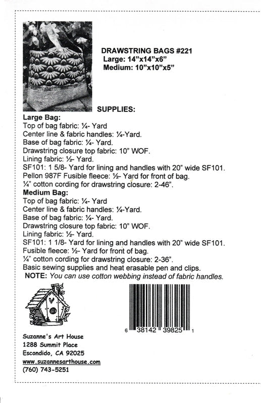 Drawstring Bags Pattern - Everything Fabric