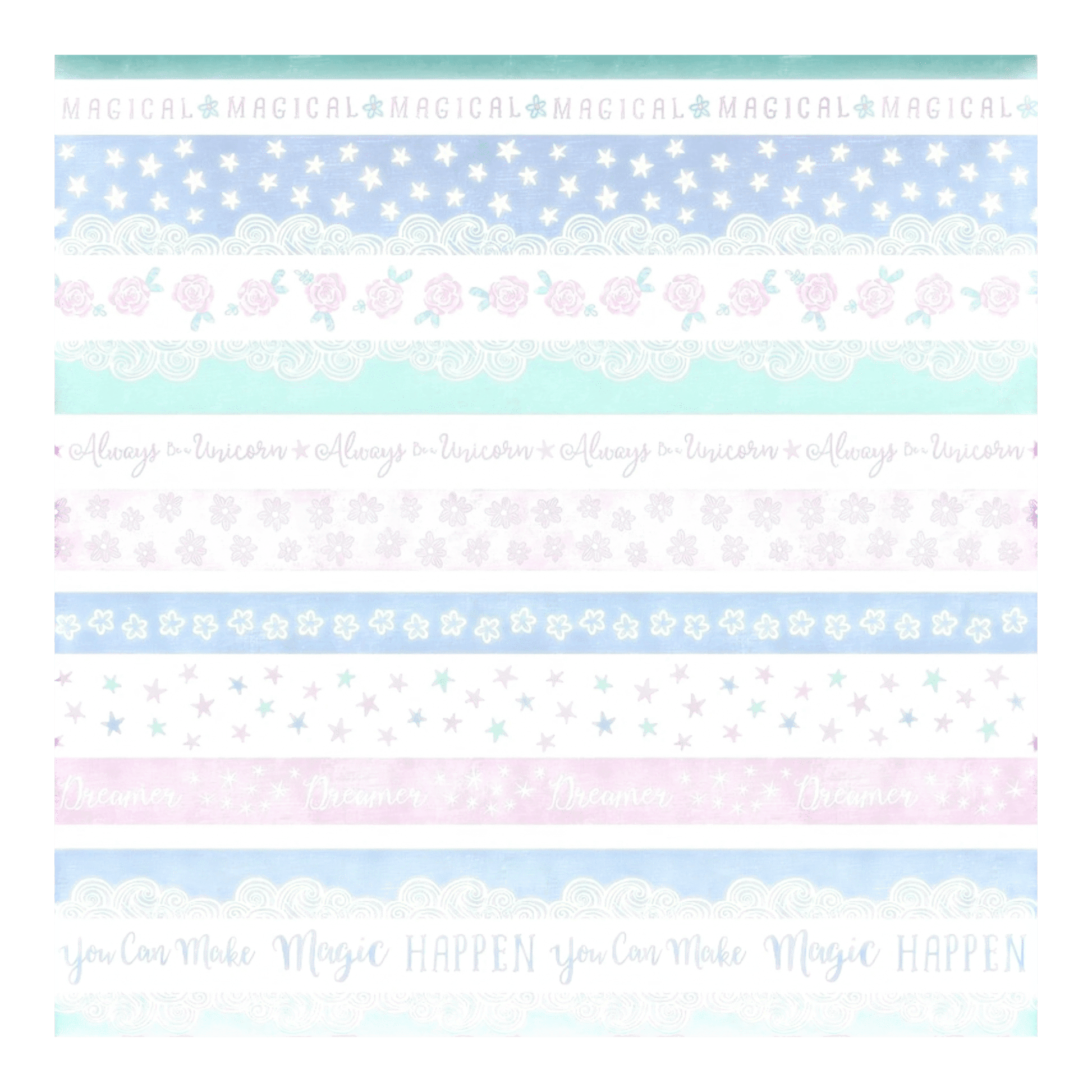 Dreamers - Turquoise/Multi Dreamers Stripe - Everything Fabric
