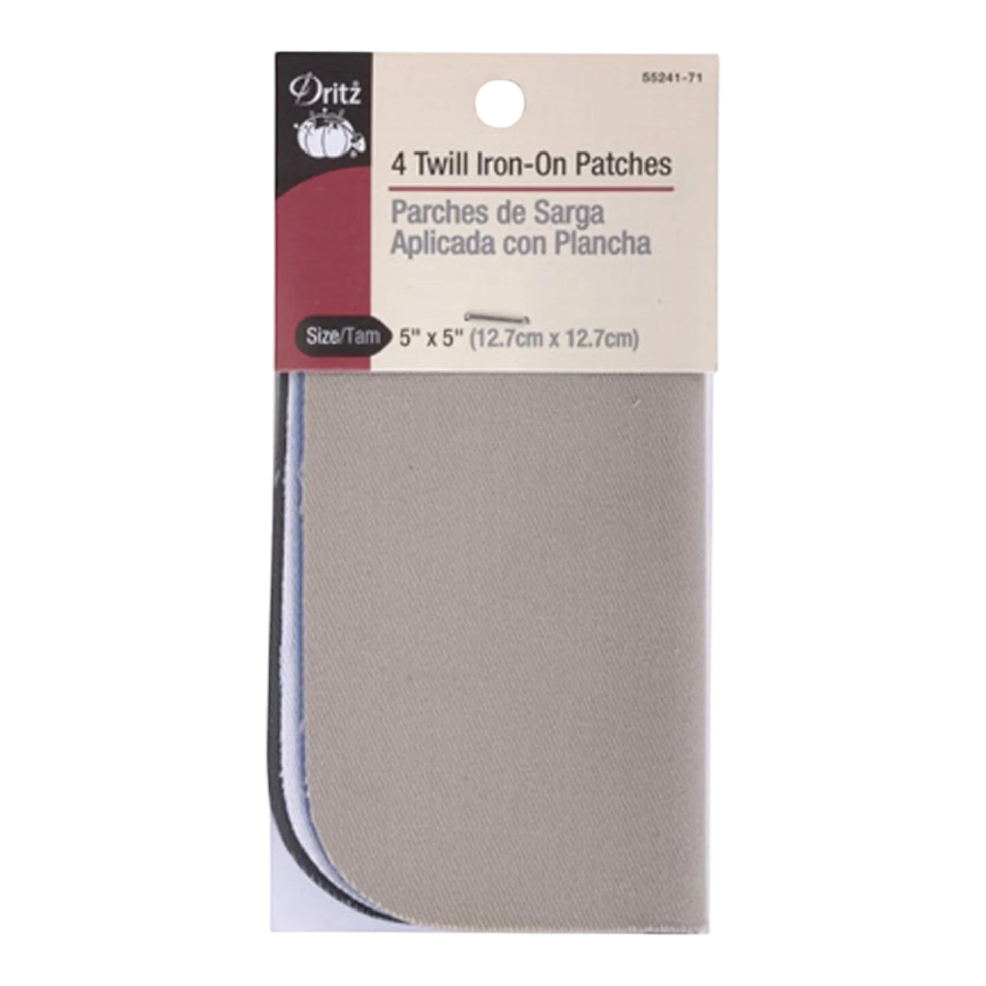 Iron on Patch Assortment Light Colors 127 mm x 127 mm 4ct for garment repair, mending and sewing projects