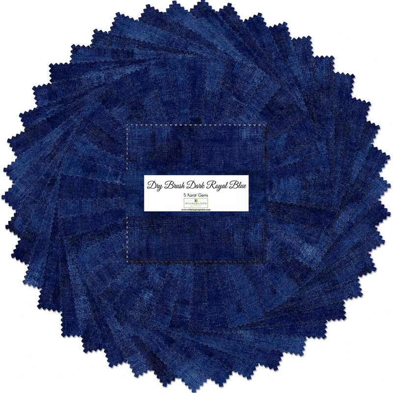 Dry Brush - Dark Royal Blue - 5 in Squares - 42 pc - Everything Fabric