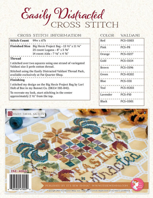 Easily Distracted Cross Stitch by Kim Deihl - Everything Fabric