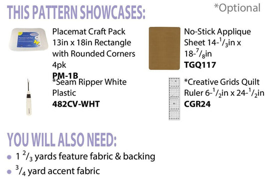 Easy Peasy Placemats with Pockets Pattern - Everything Fabric