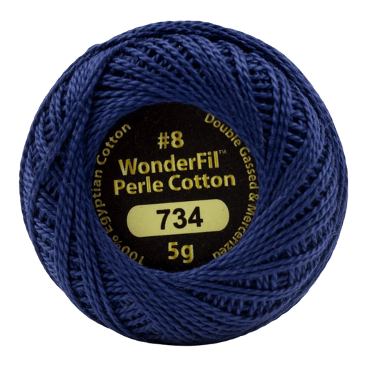 Eleganza 8wt 5-Gram Solid Perle Cotton Ball 42yd Persian Indigo - Everything Fabric
