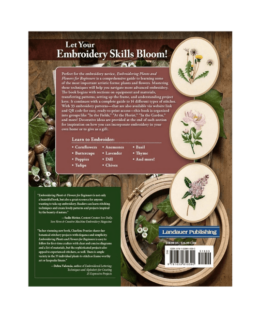 Embroidering Plants and Flowers for Beginners Book - Everything Fabric