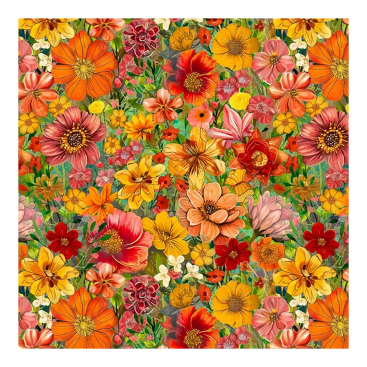 Enchanted Canopy - Persimmon Allover Flowers - Everything Fabric