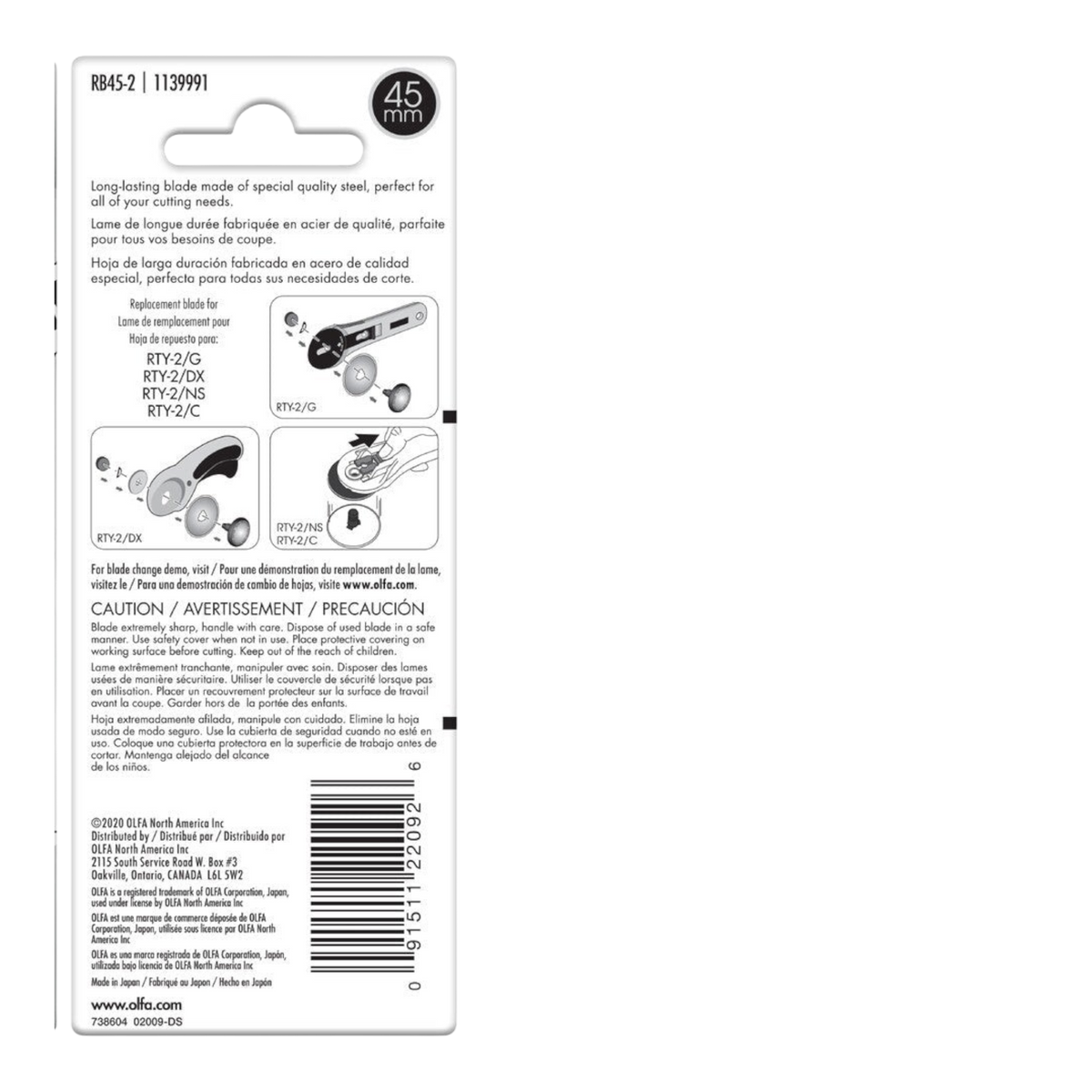 Endurance Rotary Replacement Blade 2pk - Everything Fabric