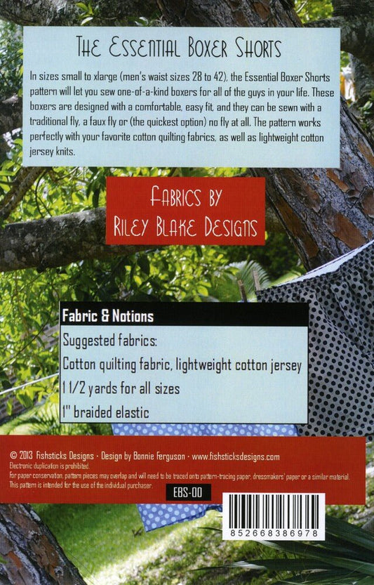 Essential Boxer Shorts Pattern - Everything Fabric