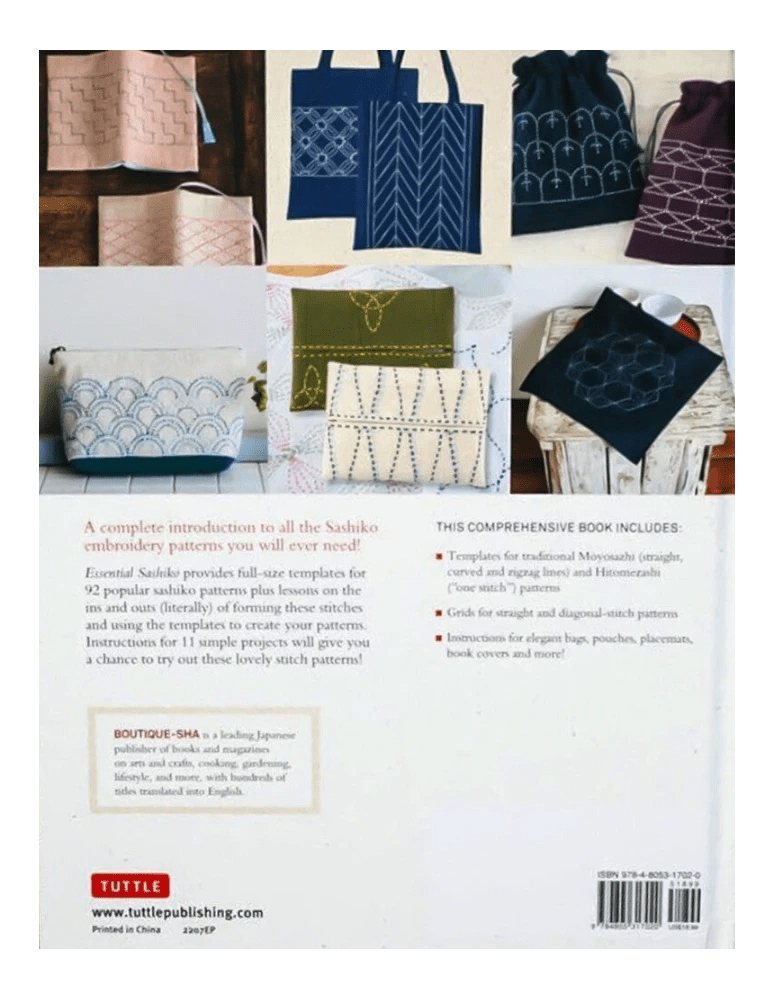 Essential Sashiko: A Dictionary of the 92 Most Popular Patterns Book - Everything Fabric