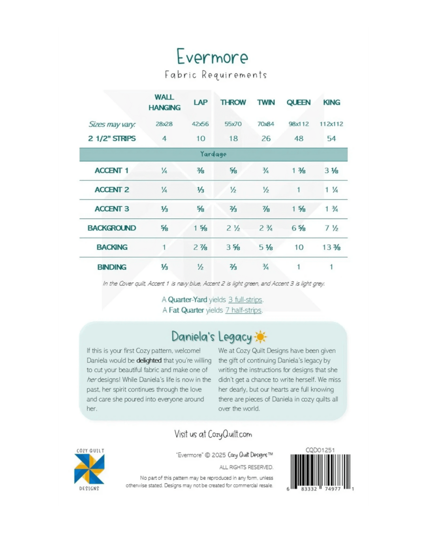 Evermore Quilt Pattern - Everything Fabric
