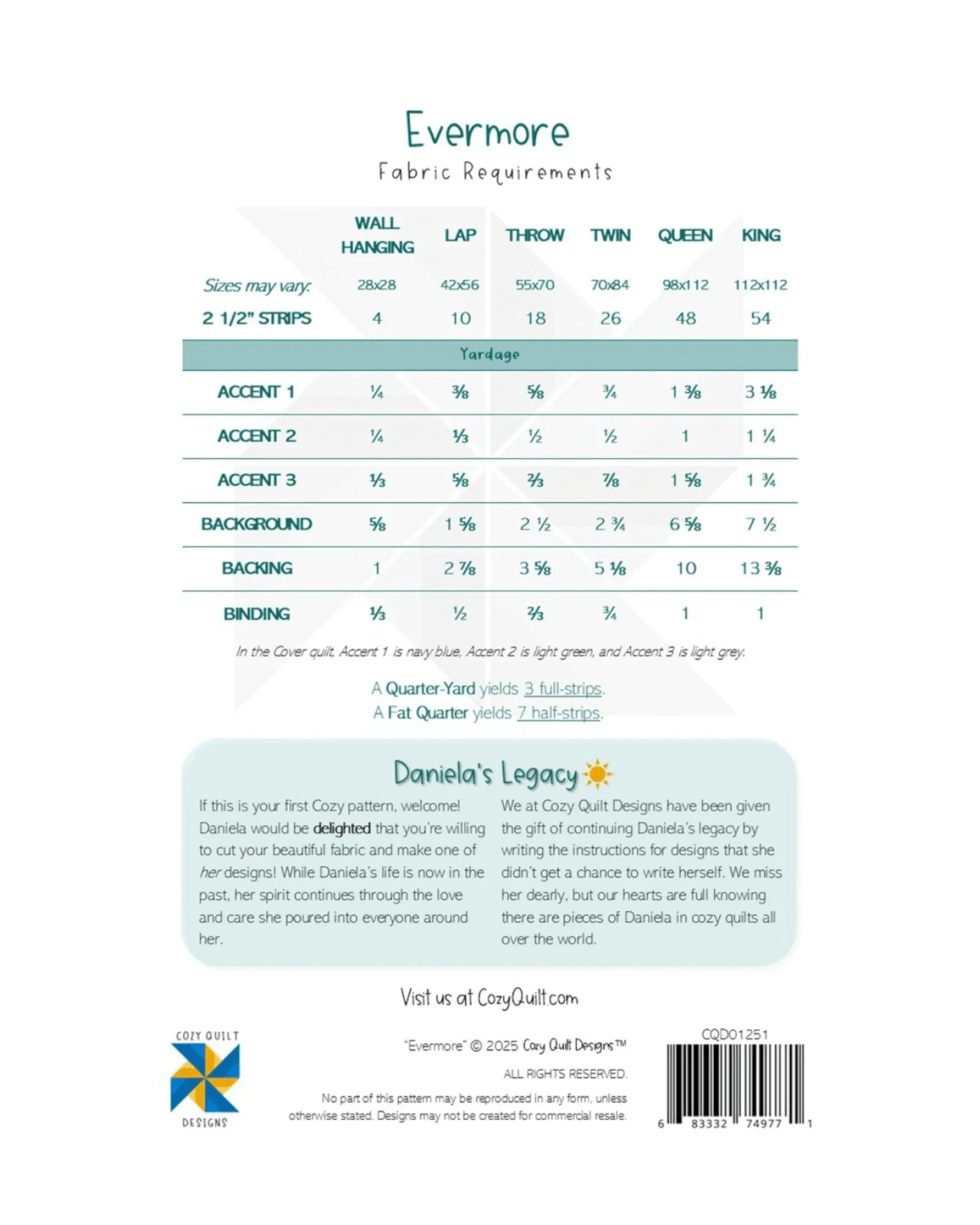 Evermore Quilt Pattern - Everything Fabric