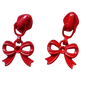 Everything Fabric red bow zipper pulls for #3 nylon zippers, perfect for bags and sewing projects, 2 pack.