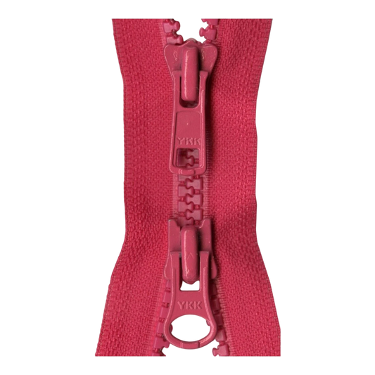 Everything Fabric Vislon 2-way separating zipper in lipstick pink for jackets and outerwear