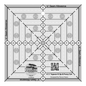 6-1/2in Square It Up or Fussy Cut Square Quilt Ruler for precise cutting, marking and patchwork