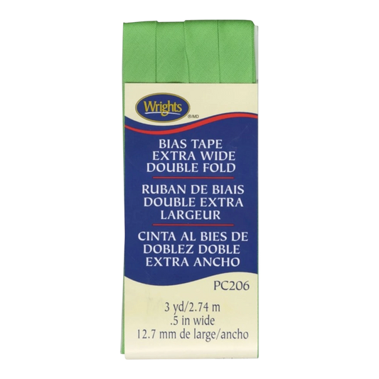 Extra Wide Double Fold Bias Tape Green Glow , quilting and neat fabric finishing