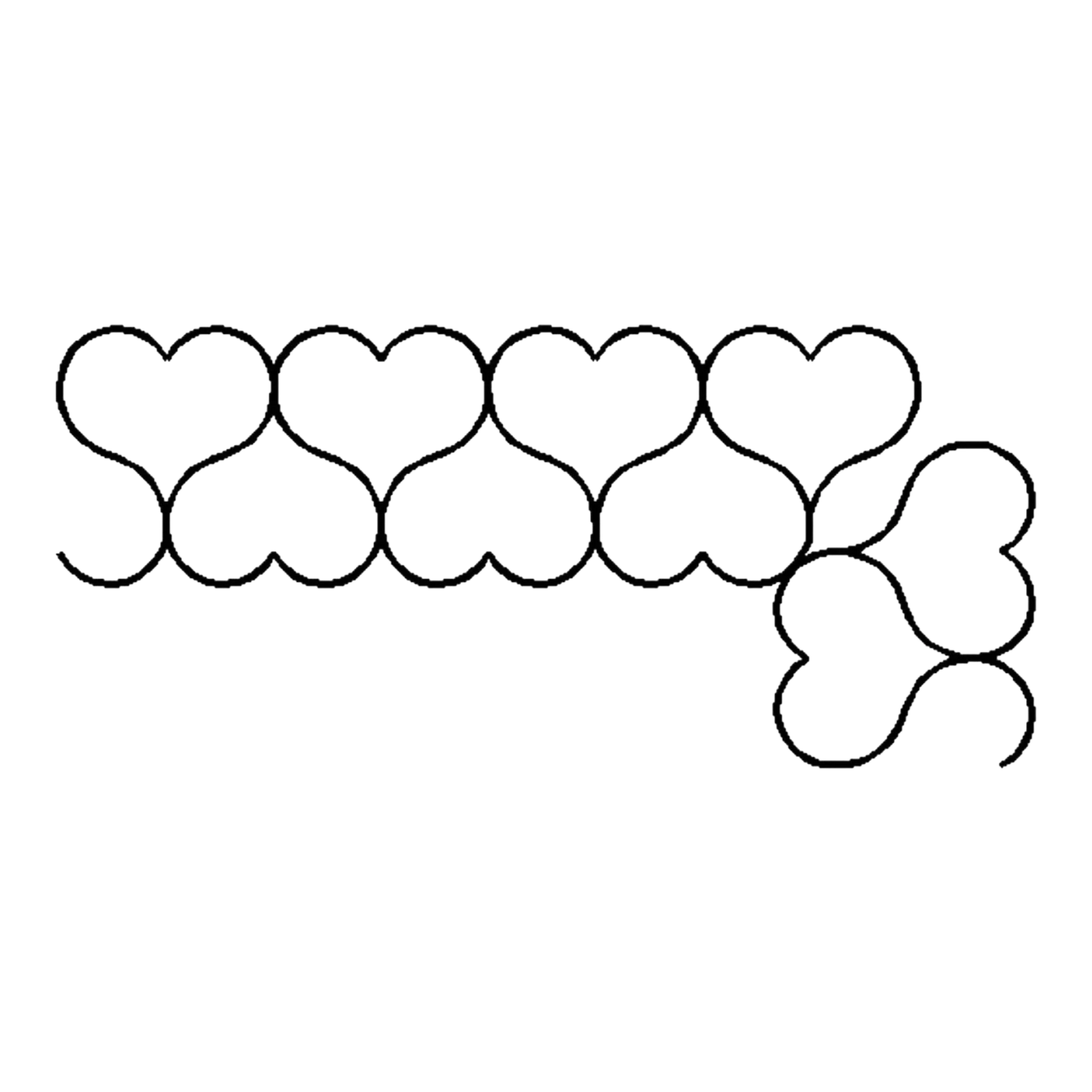 Everything Fabric Heart Border 76mm quilt stencil features a continuous scrolling heart motif. Reusable Mylar template for borders and sashings.