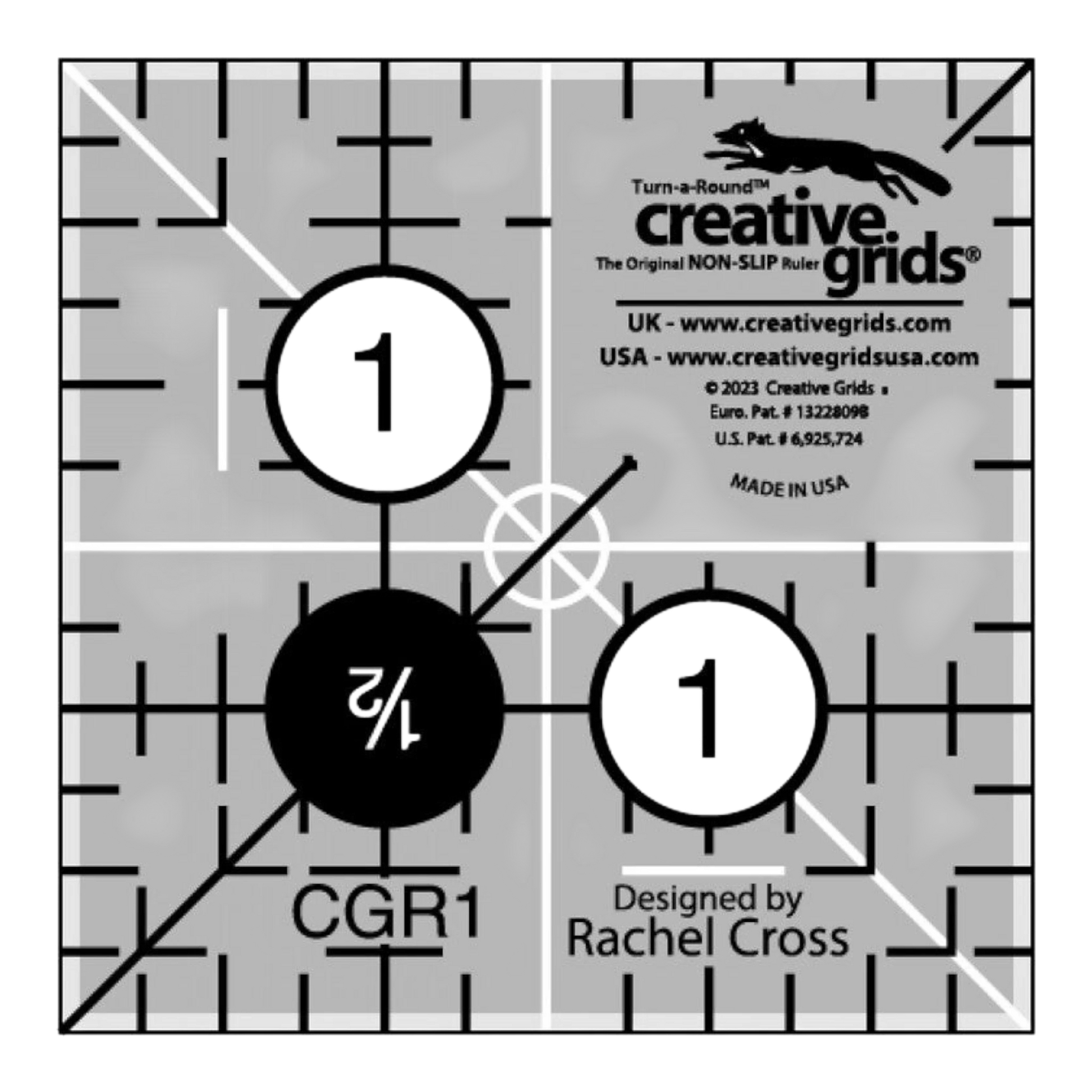 Quilt Ruler 38 mm Square - CGR1 for precise cutting, marking and patchwork