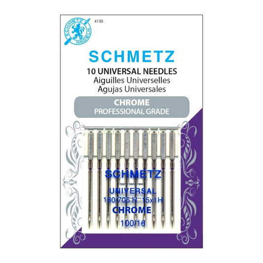 Chrome Universal Schmetz Needle 10 ct, Size 100/16 , quilting and needlework