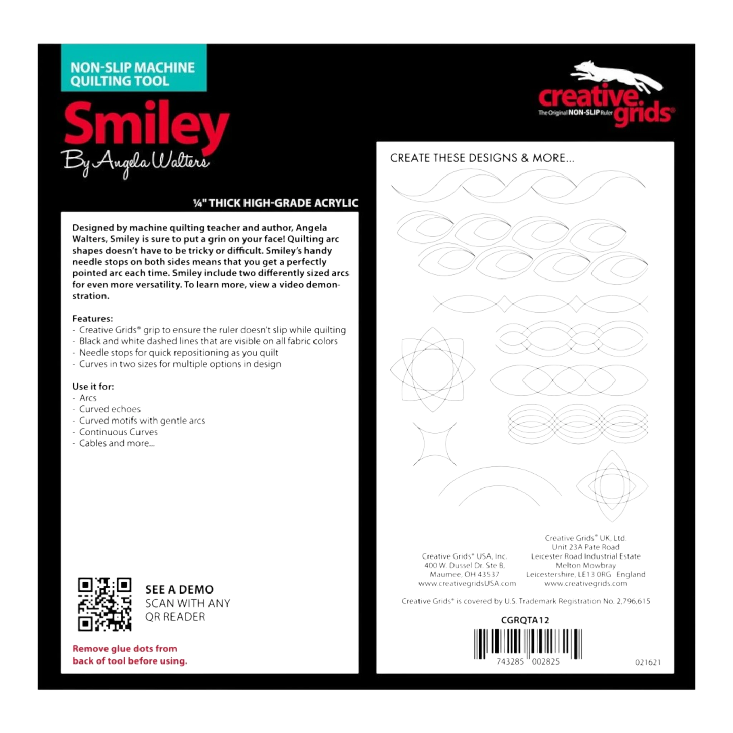 Machine Quilting Tool SMILEY , crafting and sewing tasks