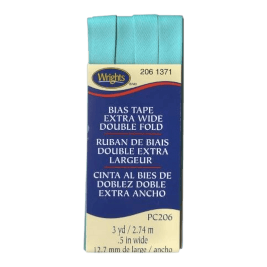 Extra Wide Double Fold Bias Tape - Aquamarine - Everything Fabric