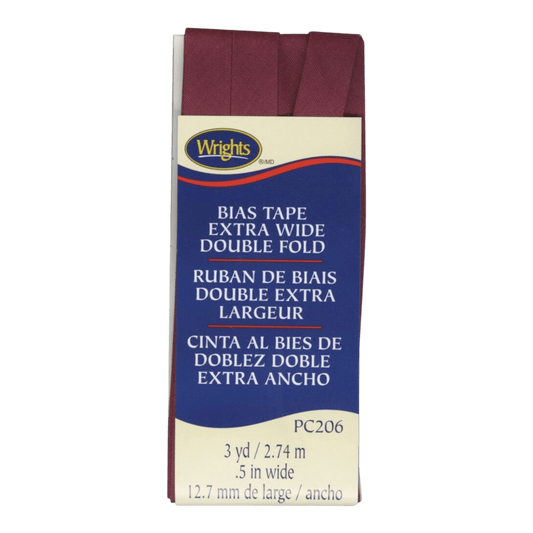 Extra Wide Double Fold Bias Tape - BERRY - Everything Fabric