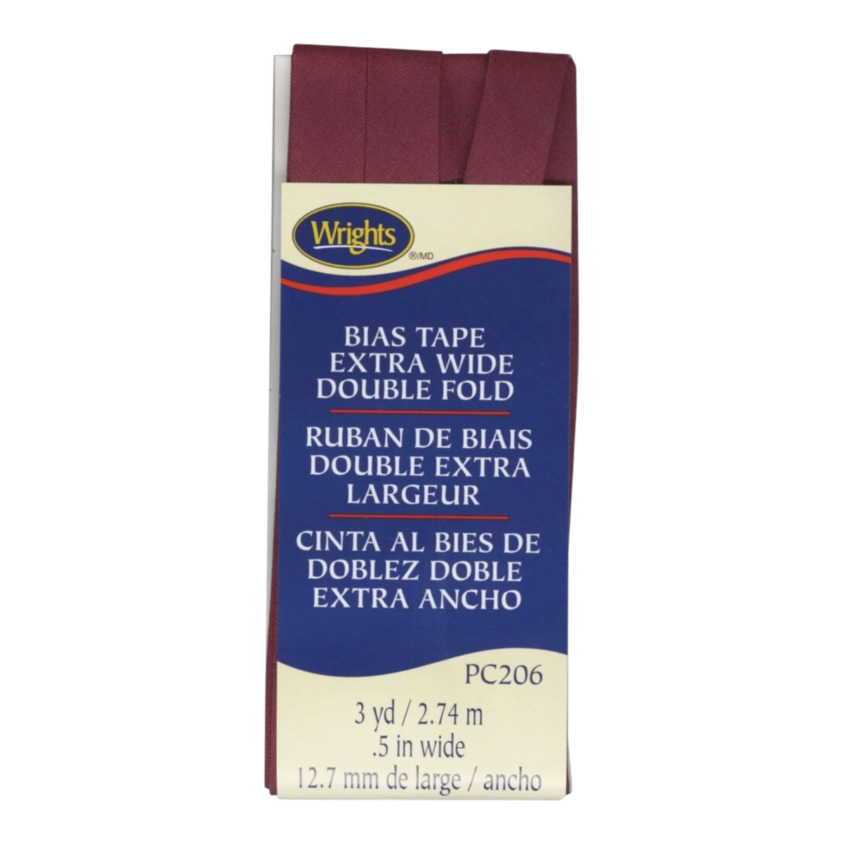 Extra Wide Double Fold Bias Tape - Berry