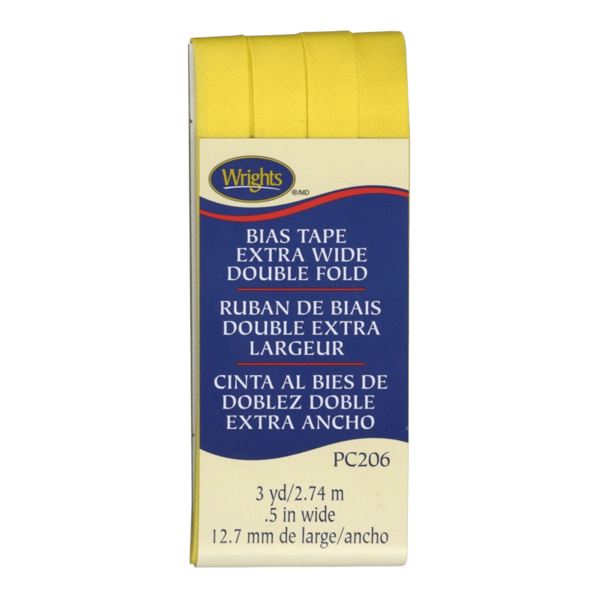 Extra Wide Double Fold Bias Tape - CANARY - Everything Fabric