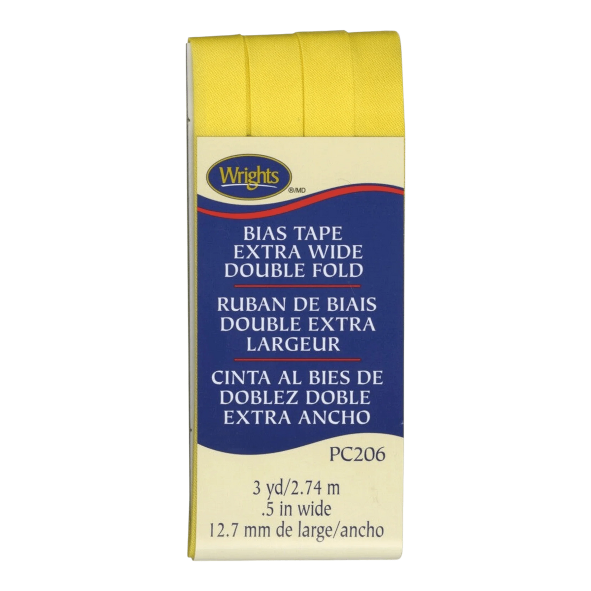 Extra Wide Double Fold Bias Tape - Canary