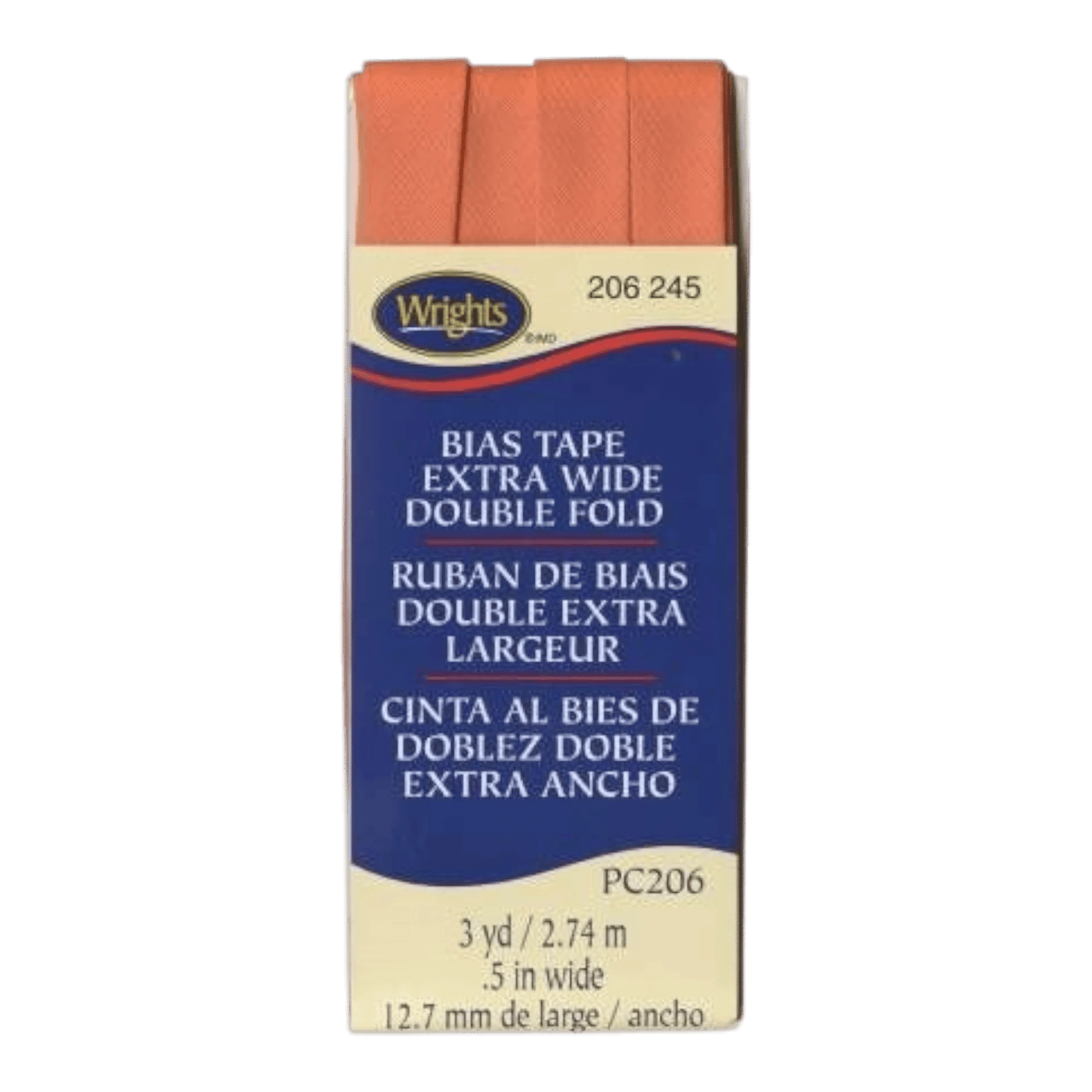 Extra Wide Double Fold Bias Tape - CORAL - Everything Fabric