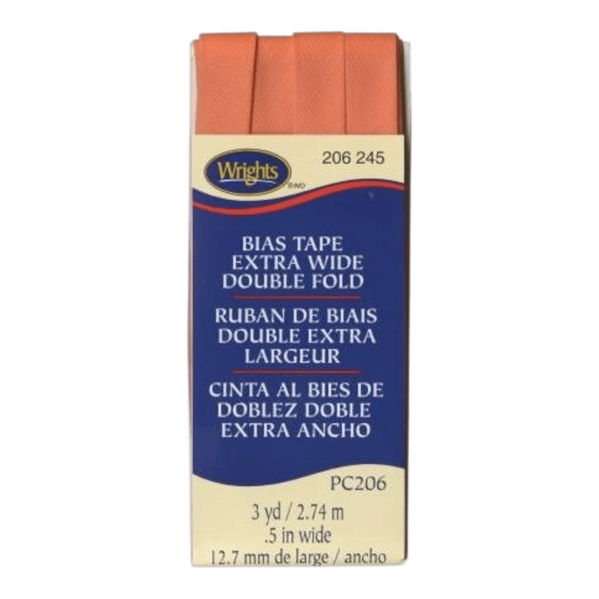 Extra Wide Double Fold Bias Tape - CORAL - Everything Fabric