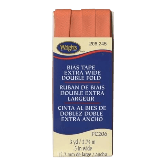 Extra Wide Double Fold Bias Tape - CORAL - Everything Fabric