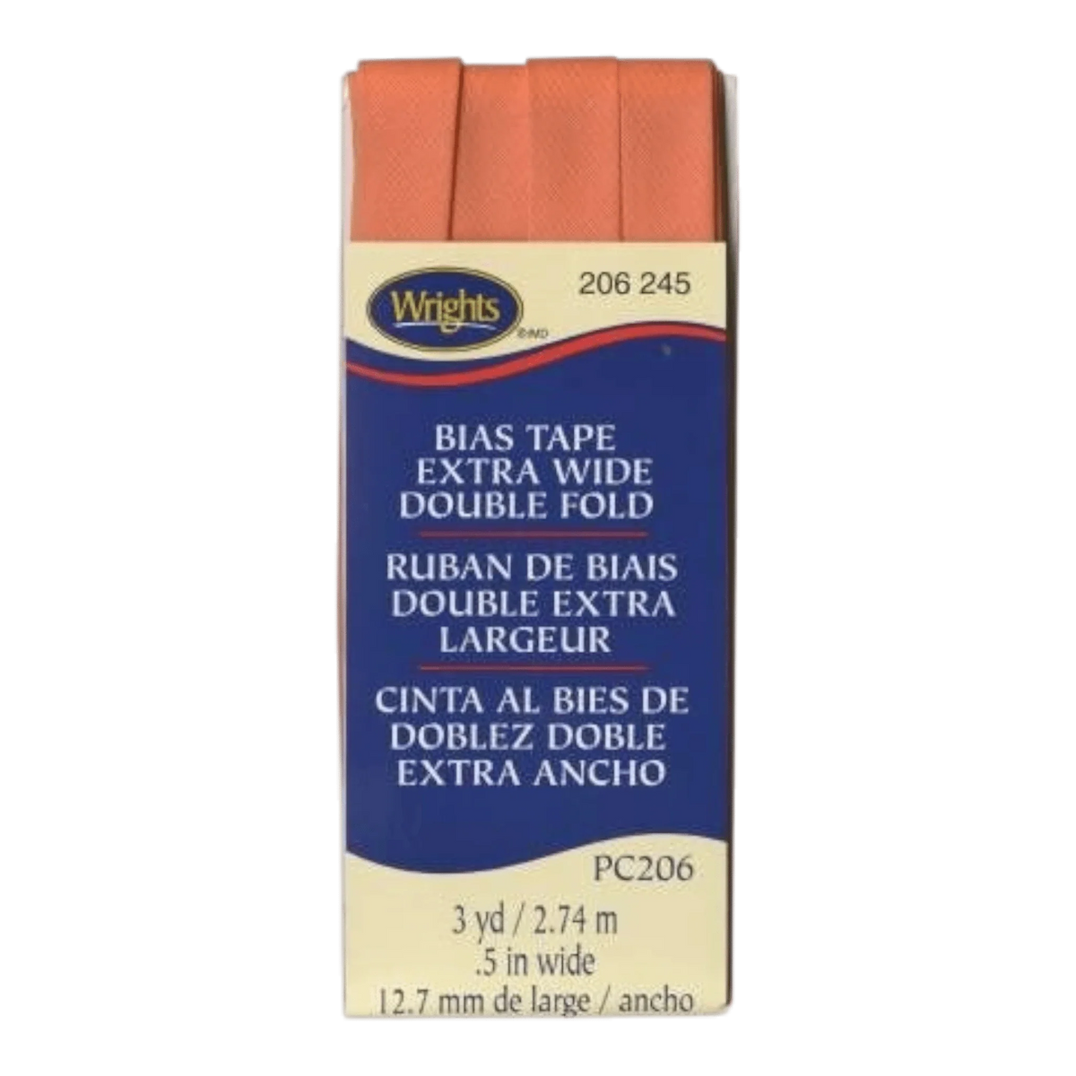 Extra Wide Double Fold Bias Tape - Coral