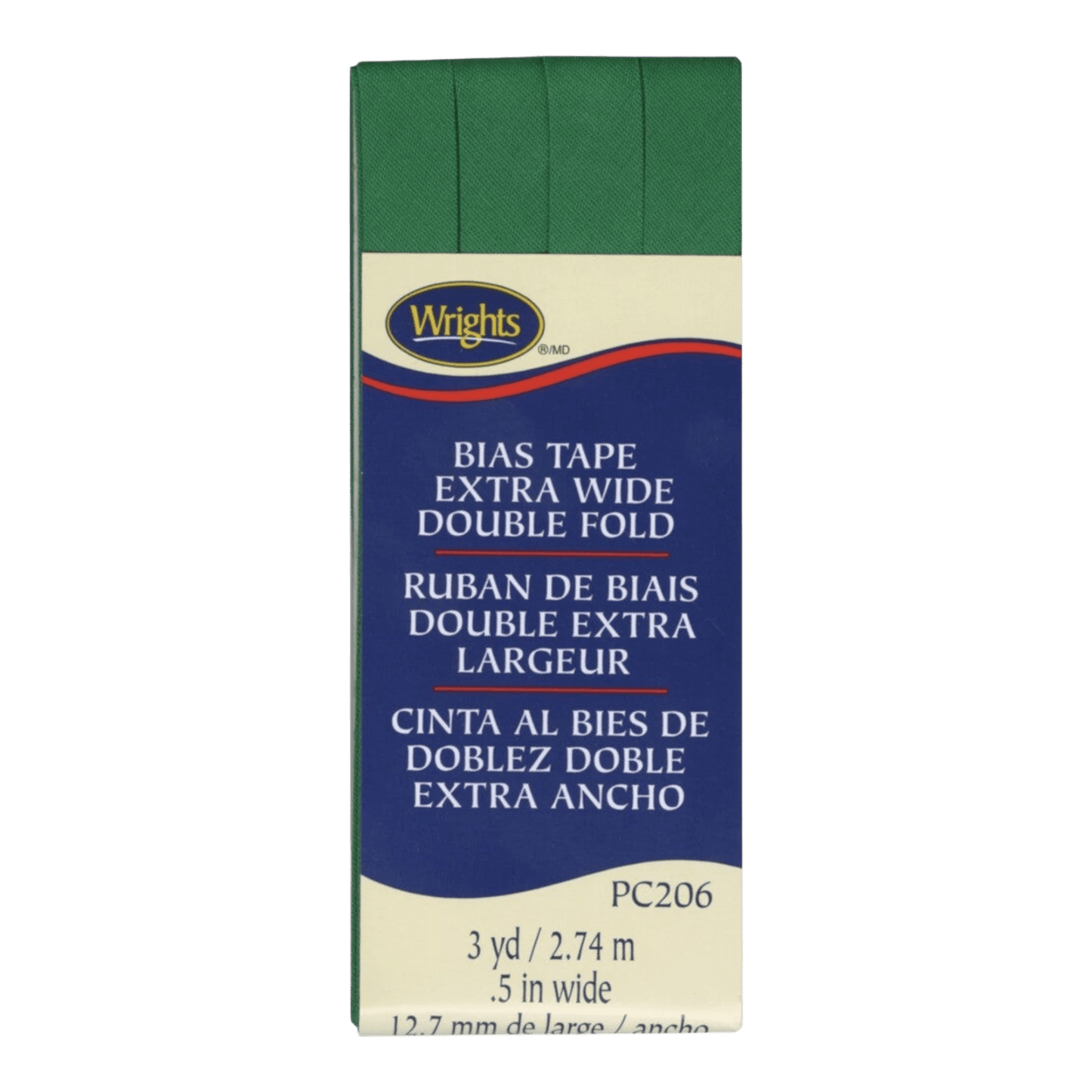 Extra Wide Double Fold Bias Tape - Emerald - Everything Fabric