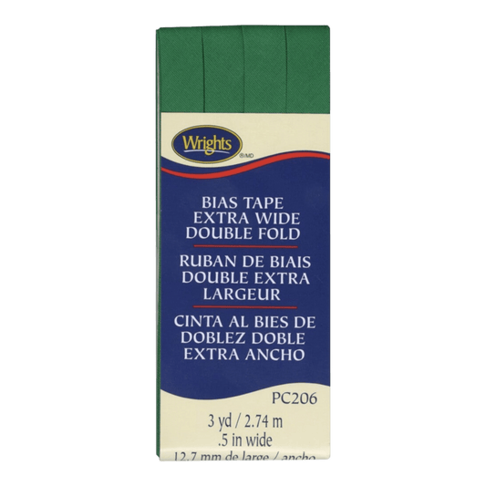 Extra Wide Double Fold Bias Tape - Emerald - Everything Fabric