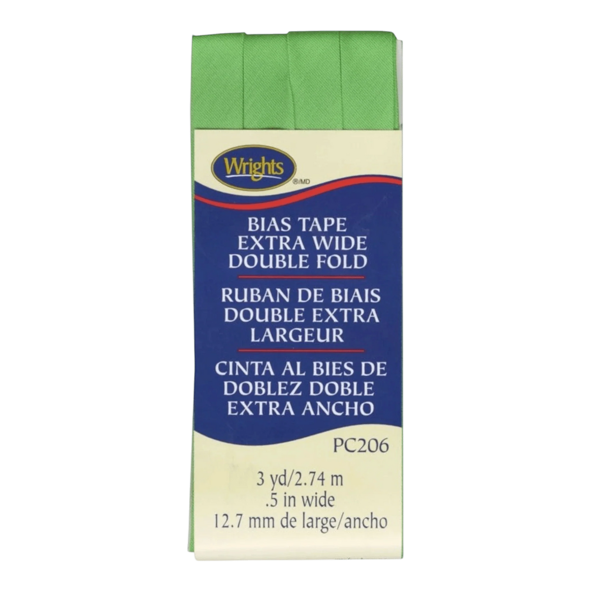 Extra Wide Double Fold Bias Tape - Green Glow