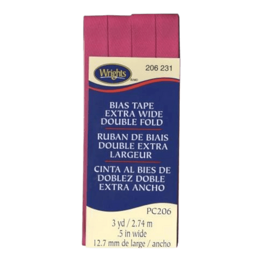 Extra Wide Double Fold Bias Tape - HOT MAGENTA - Everything Fabric