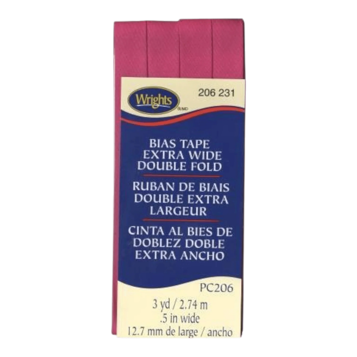 Extra Wide Double Fold Bias Tape - Hot Magenta