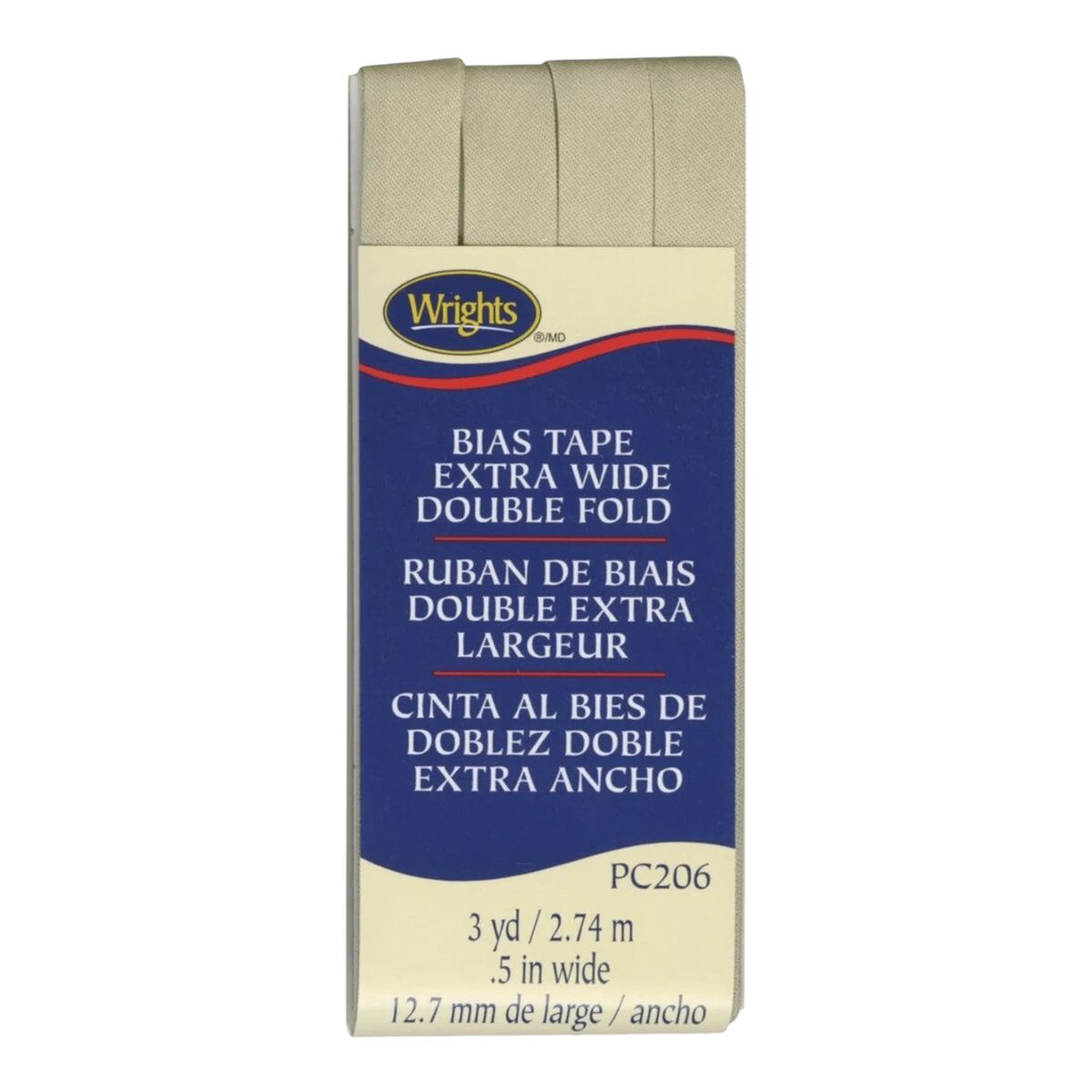 Extra Wide Double Fold Bias Tape - Khaki