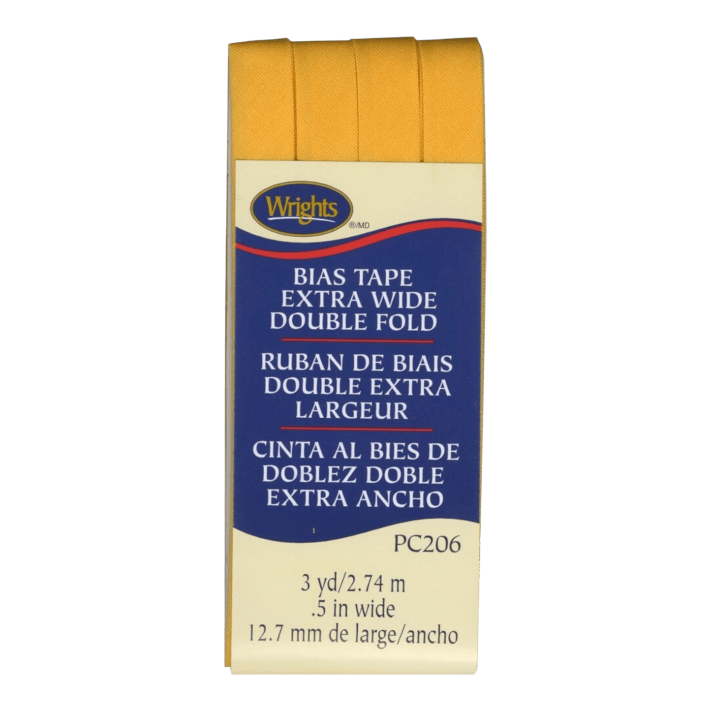 Extra Wide Double Fold Bias Tape - MARIGOLD - Everything Fabric