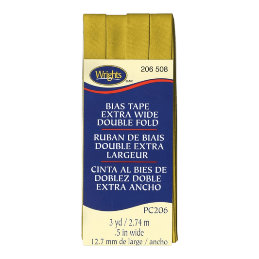 Extra Wide Double Fold Bias Tape - MUSTARD - Everything Fabric